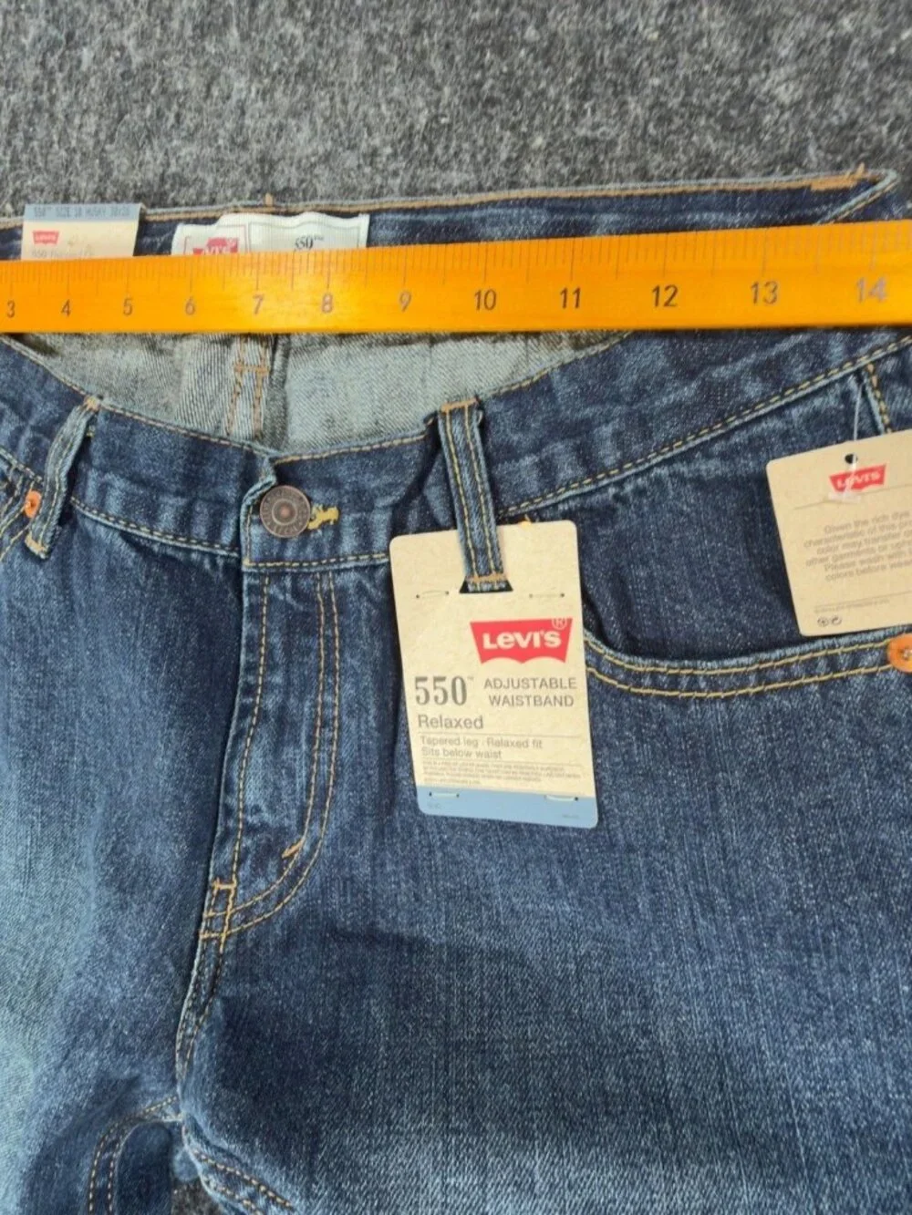 Levi's 550 Relaxed Jeans Boys 10 Husky Blue Cotton Tapered Adjustable Waist NEW